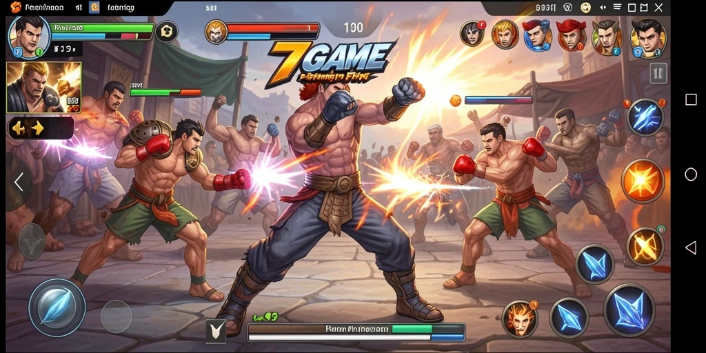 Tangkapan layar dari 7GAME menampilkan aksi pertarungan intens.