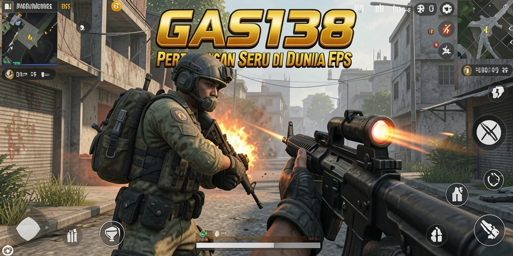 Tampilan menegangkan dari gameplay GAS138 di medan perang FPS.