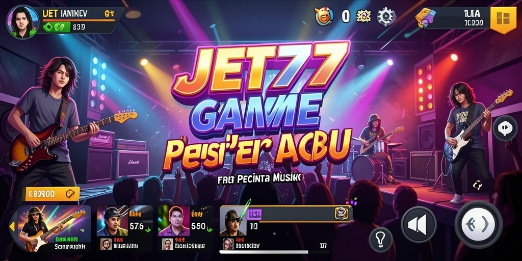 Tampilan gameplay JET77 yang menarik dengan berbagai pilihan lagu musik.