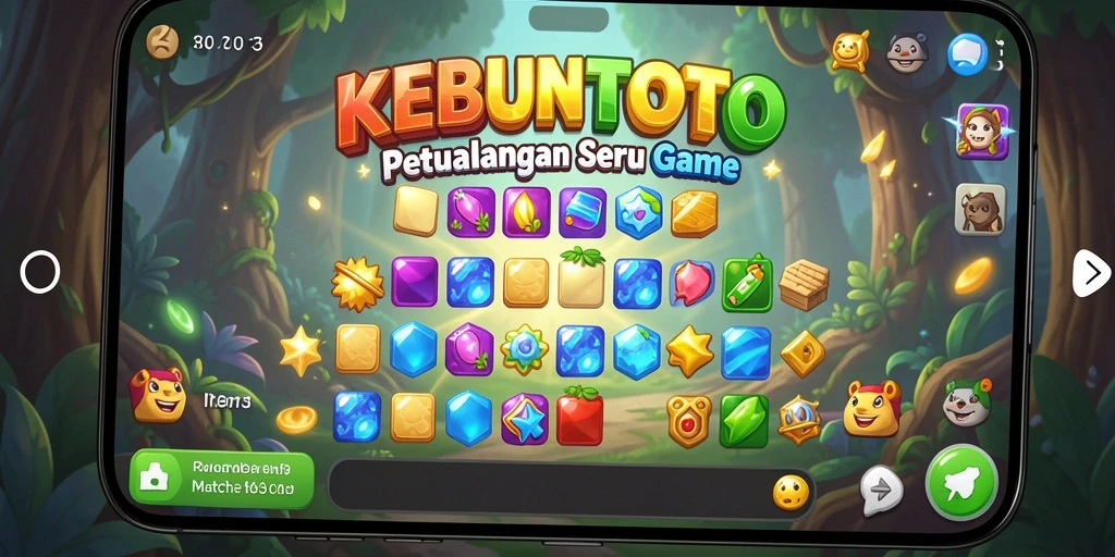 Tampilan gameplay seru di KEBUNTOTO dengan tantangan Match-3.