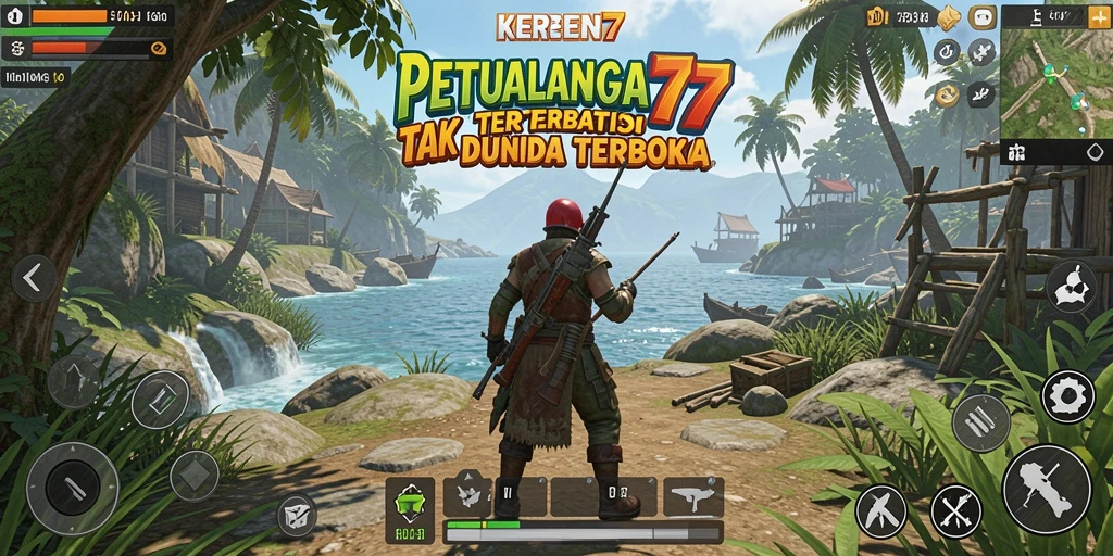 Tampilan gameplay seru KEREN77 di dunia terbuka.