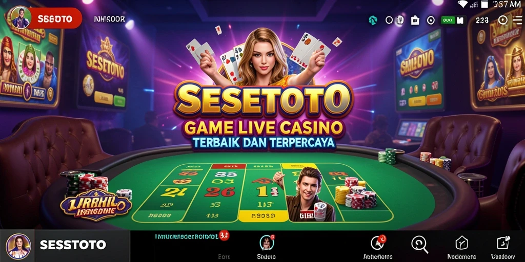 Tampilan permainan Live Casino yang menarik dalam SESETOTO.