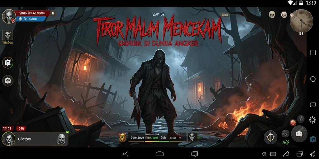 Tangkapan layar gameplay menegangkan dari SIAP108 dengan suasana gelap.
