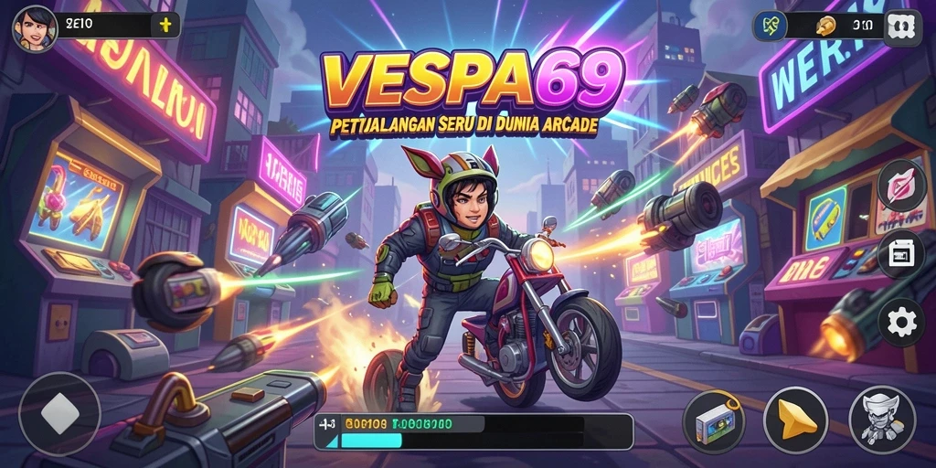 Tampilan gameplay seru dari VESPA69 dengan berbagai level menantang.